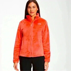 North Face zip up jacket - orange